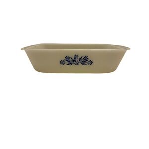 Vintage Cornflower Blue Flower Fire King Quart Baking Pan 441 Anchor Hocking USA